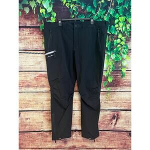Eddie Bauer Windbreaker Hiking Pants Black Pockets Nylon Spandex Women's 2XL XXL